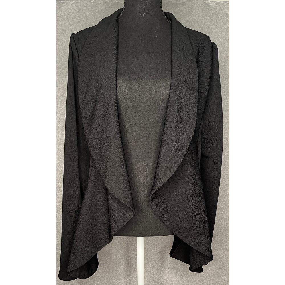 MINEFREE women's open front cardigan black draped long sleeve 3X
